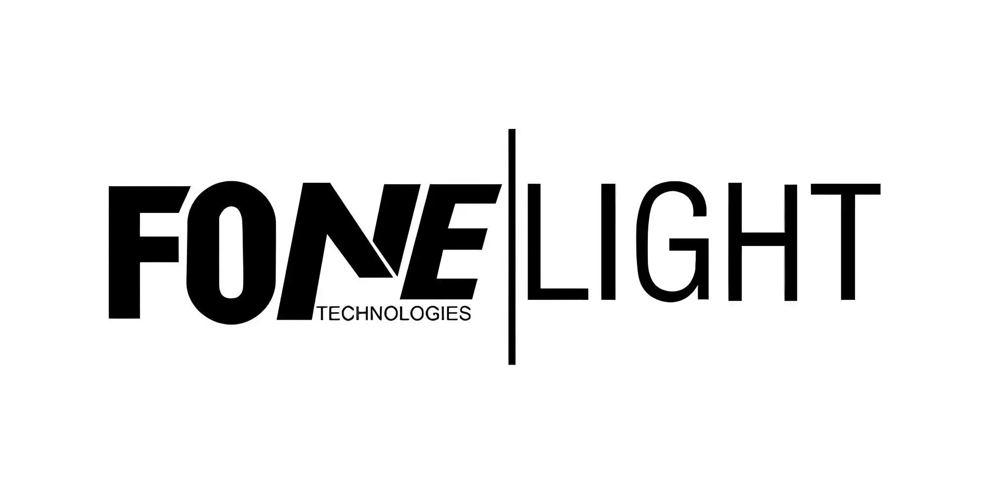 Fonelight logosu siyah renk beyaz arka plan